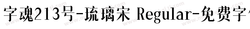 字魂213号-琉璃宋 Regular字体转换